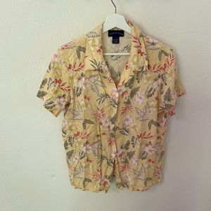 Vintage yellow Hawaiian shirt women’s